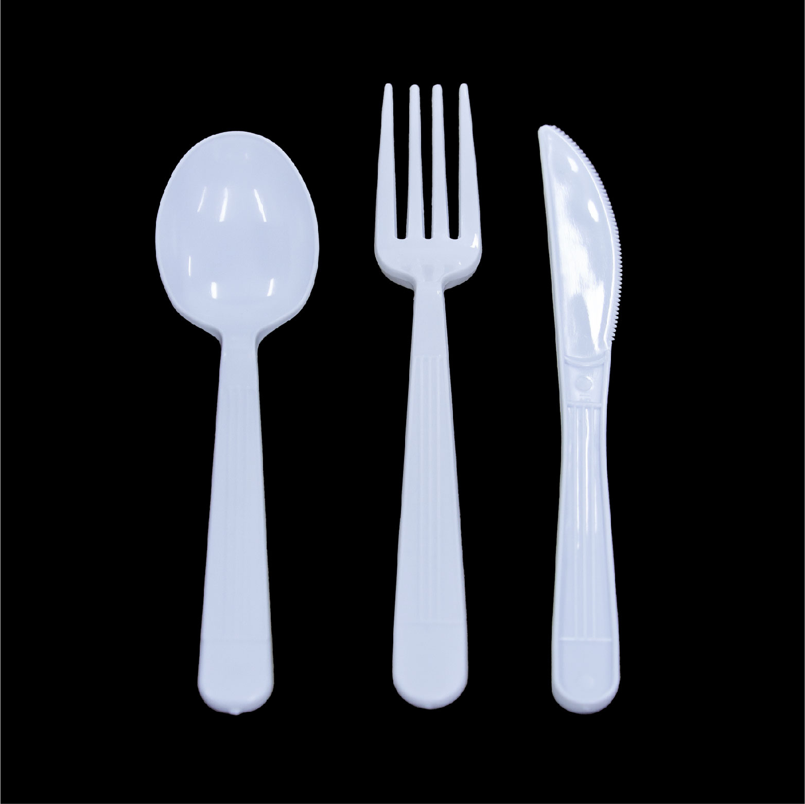 6-inch white disposable PP cutlery knife fork spoon