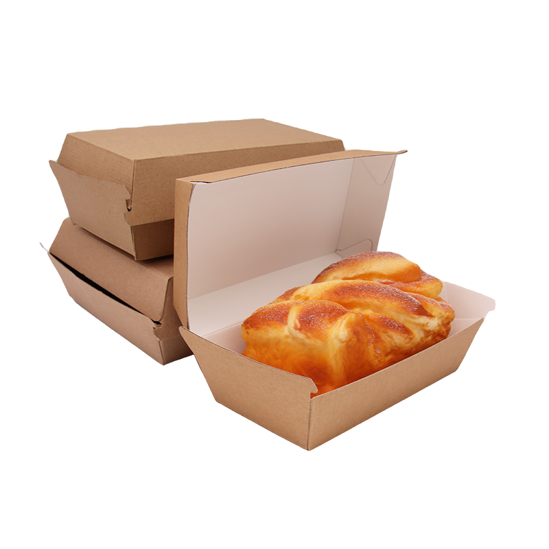Factory wholesale disposable kraft paper hamburger box food container