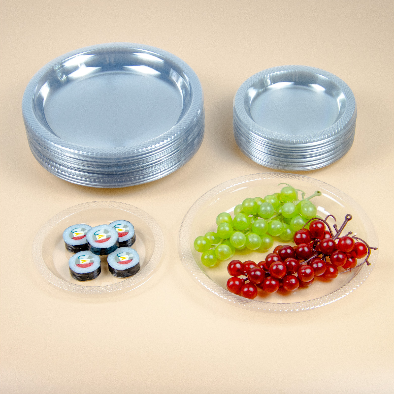 Рециклибилан ПЕТ/РПЕТ једнократни, прилагођени транспарентан пластични тањир