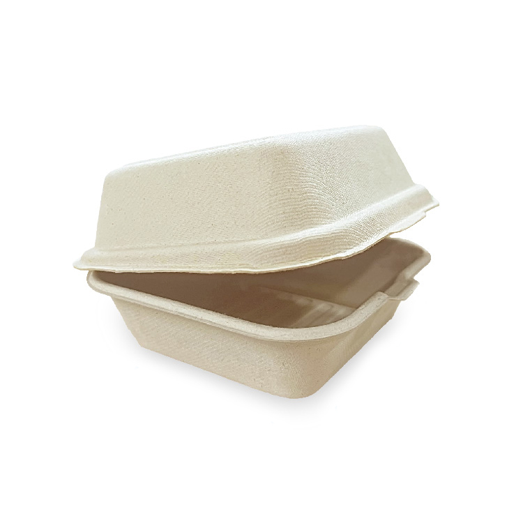 6*6-inch Biodegradable Bagasse Burger Box