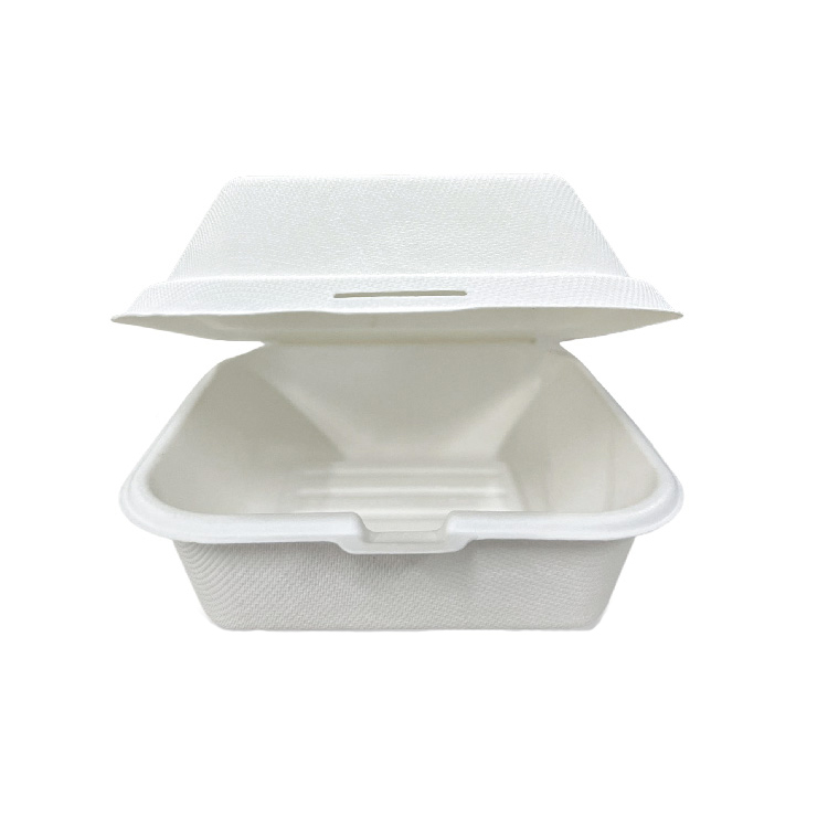 6*6-inch Factory Wholesale Bagasse Burger Box