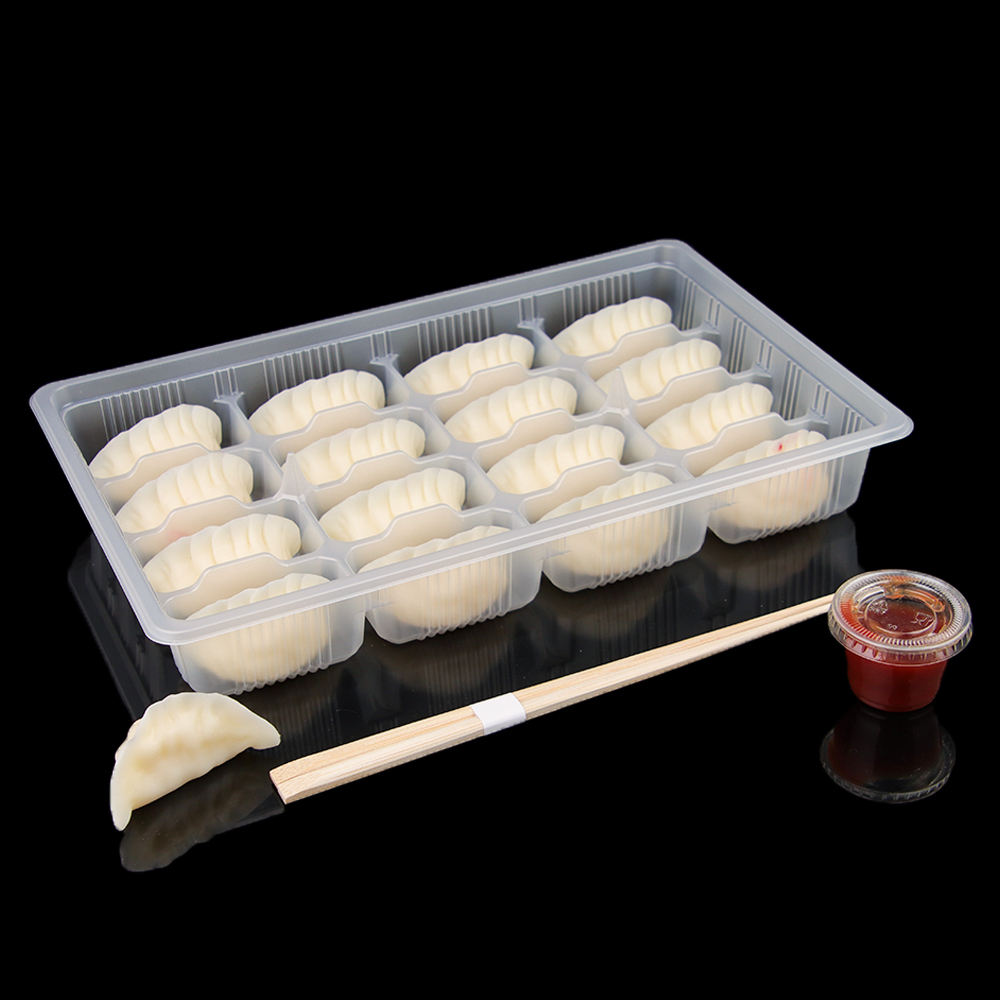 Khay đựng há cảo PP dùng một lần, hộp bao bì đạt tiêu chuẩn an toàn thực phẩm