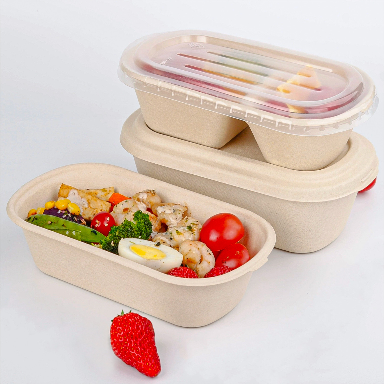 Custom Wholesale Biodegradable Bagasse Salad Box Takeaway Food Container