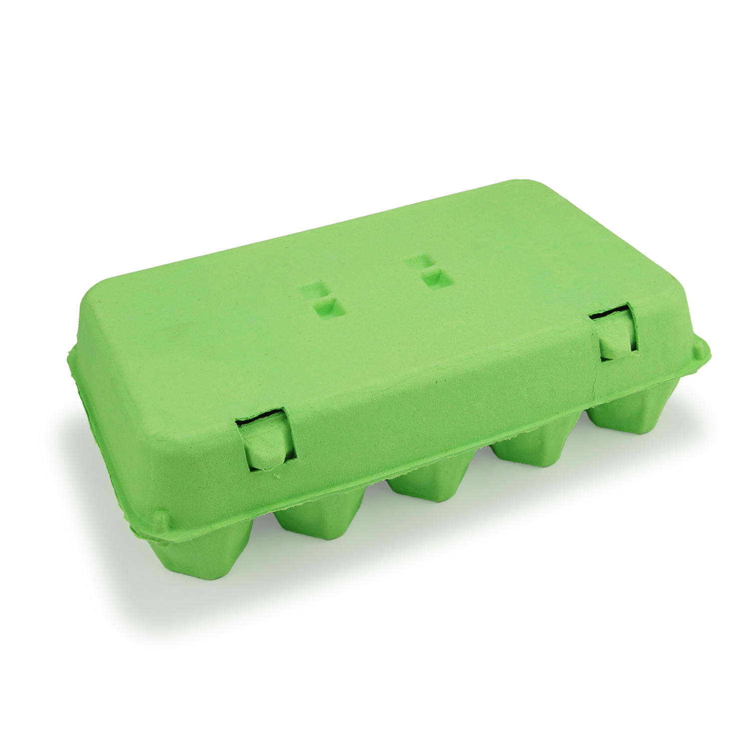 Green 15 cell clam shell paper pulp egg box packaging container