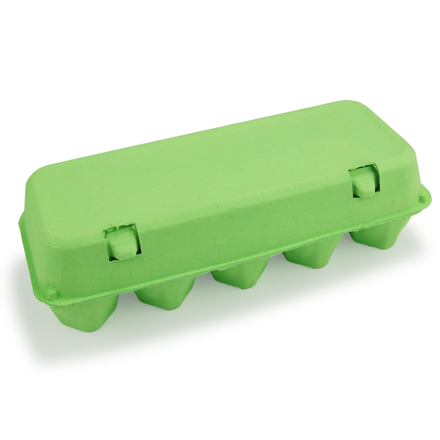 Green 10 cell clam shell paper pulp egg box packaging container