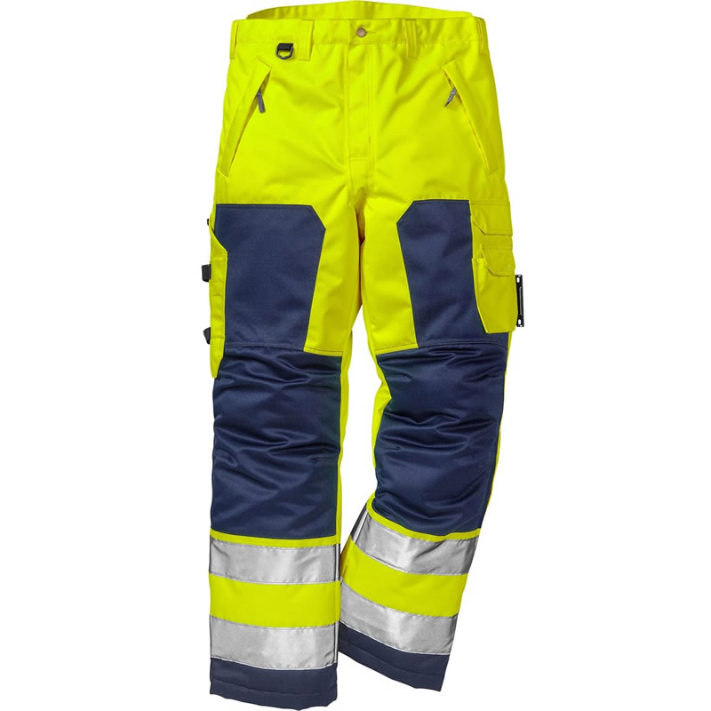 Wholesale Outdoor Slim Fit Multi Pockets Work Safety Cargo Pants With Straps Fluorescent High Visibility Work Trousers