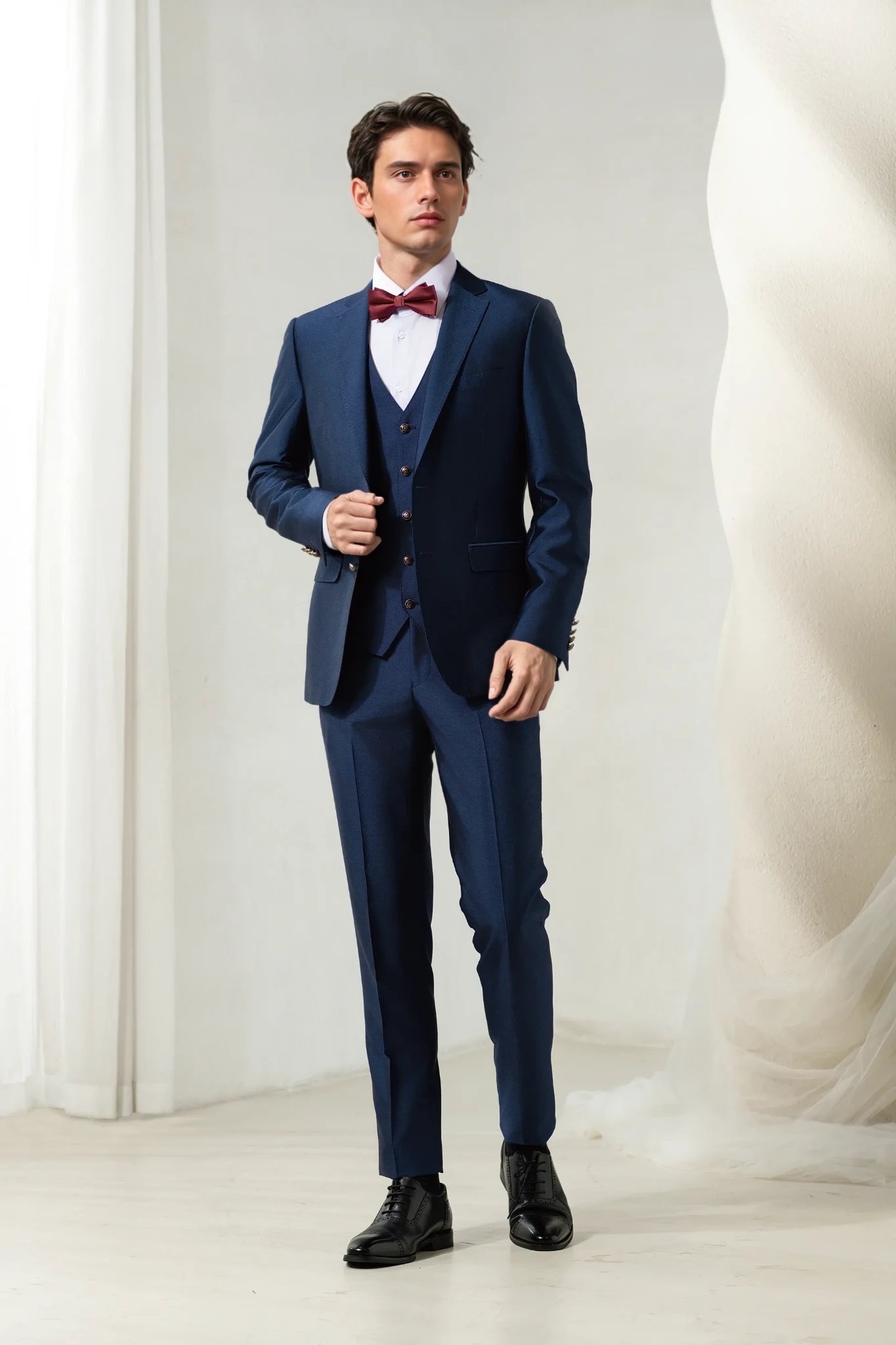 2025 Smoking tmavě modrý oblek 1838