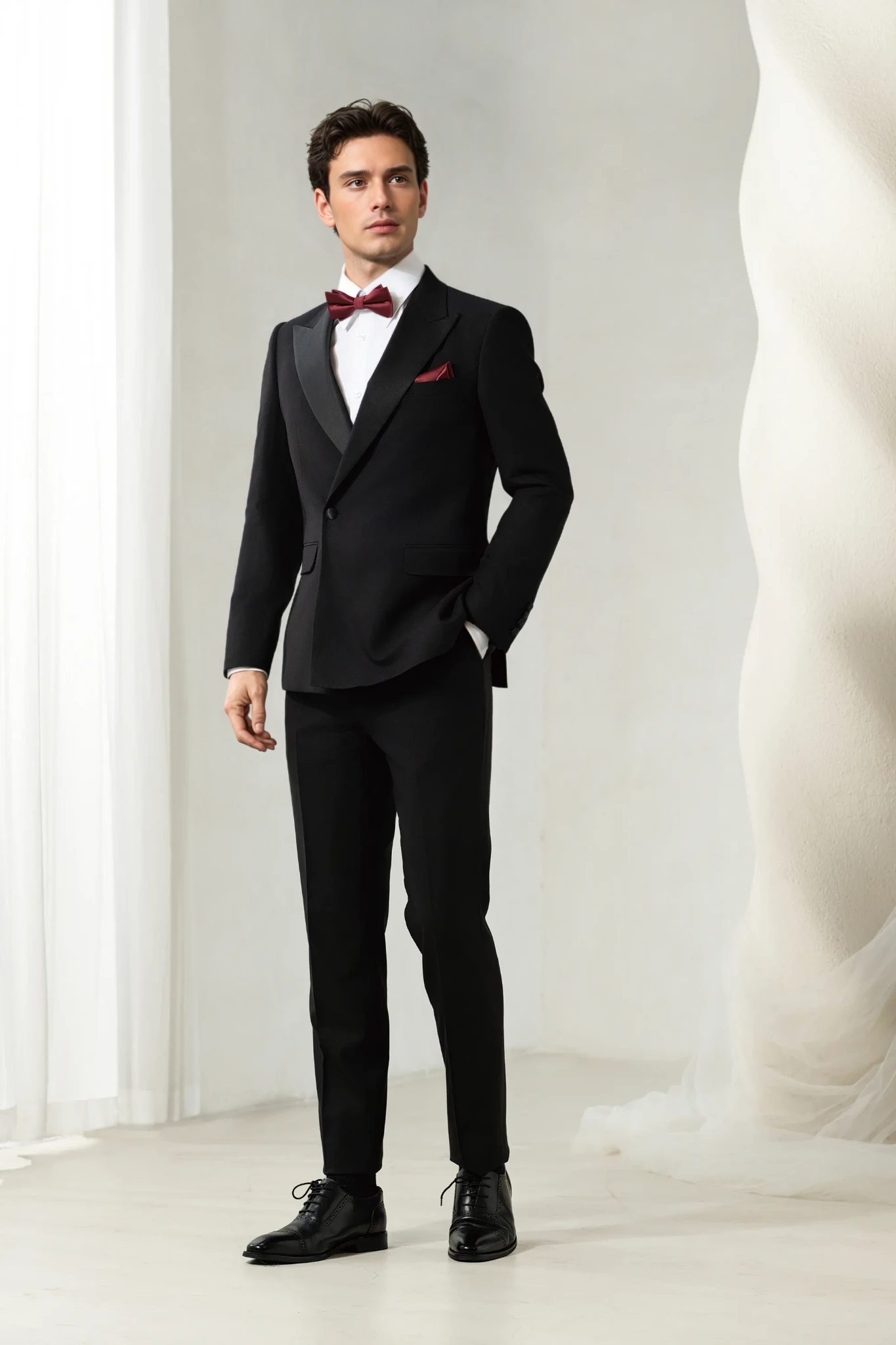 بدلة سهرة سوداء داكنة 2025 6607