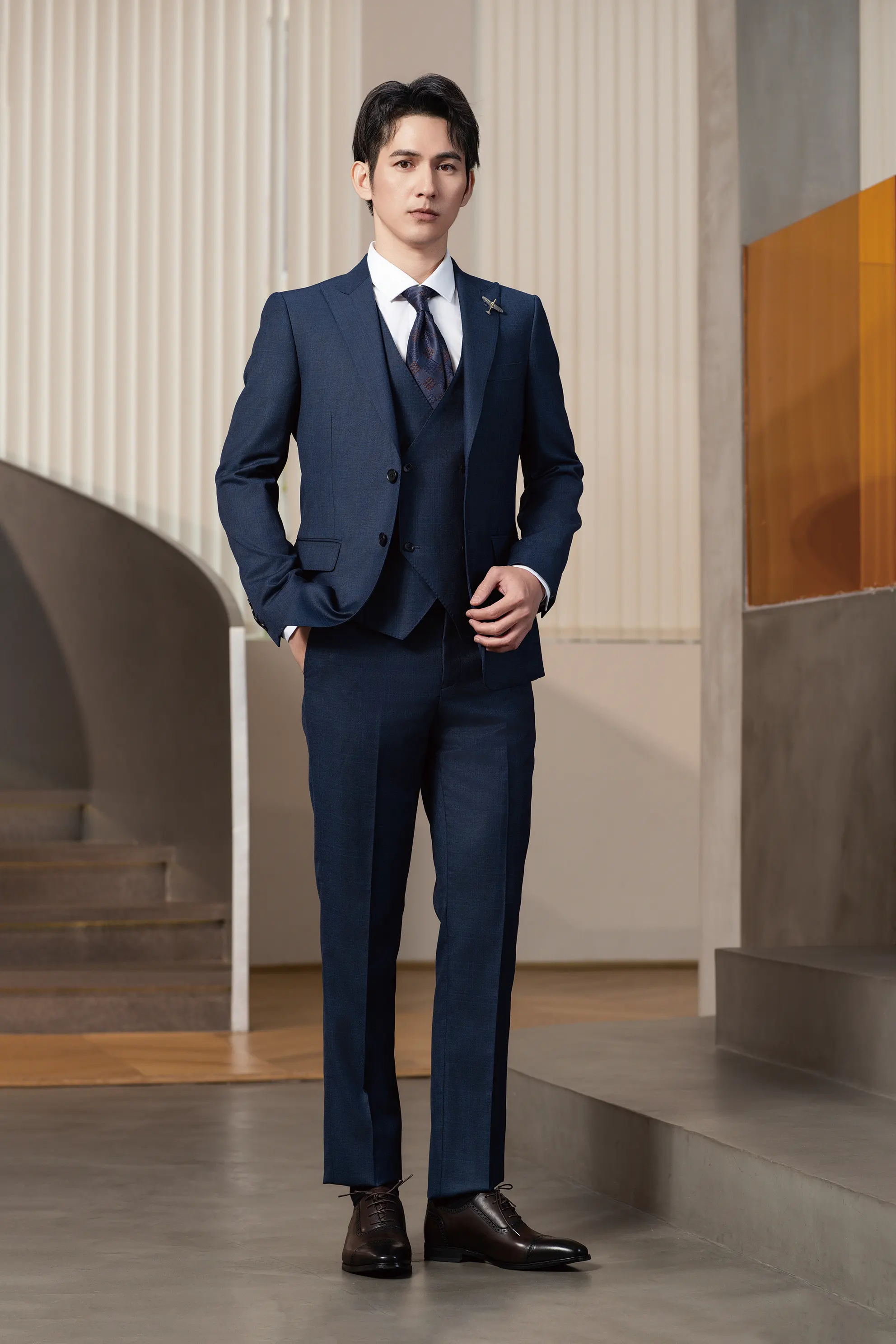 2025 Tuxedo Navy Blue  Suit 6871