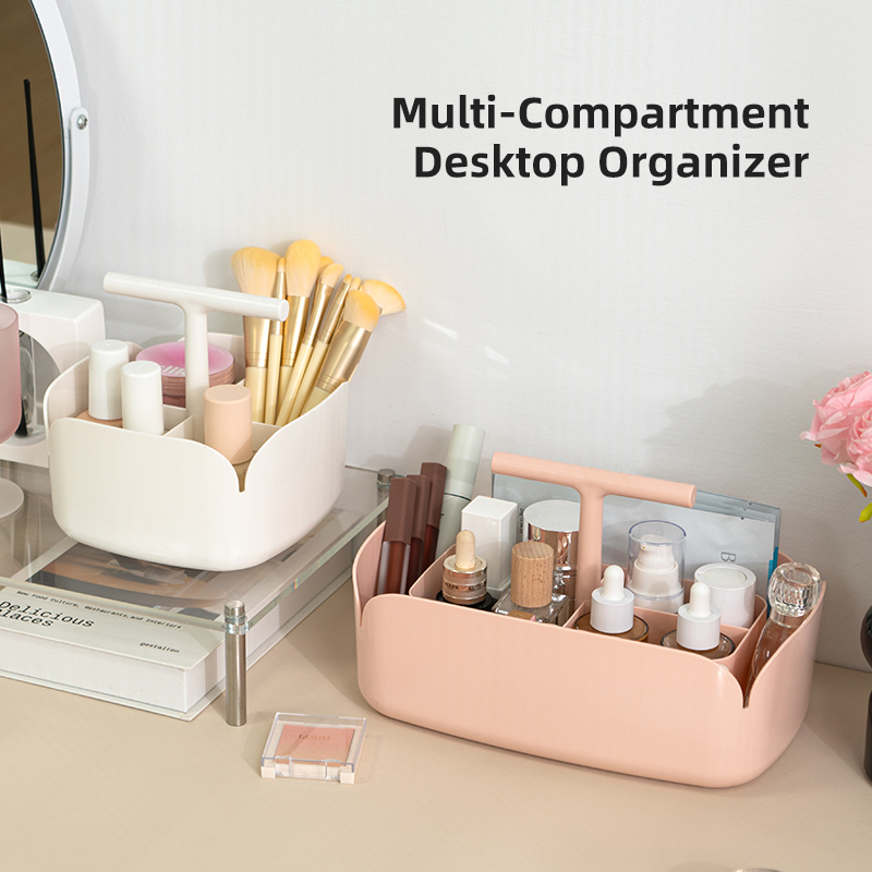 ARTIKELNR. 5037A / 5037B NEUANKUNFT Mehrfachfach-Desktop-Organizer Kunststoff-Kosmetikbox mit Tragegriff