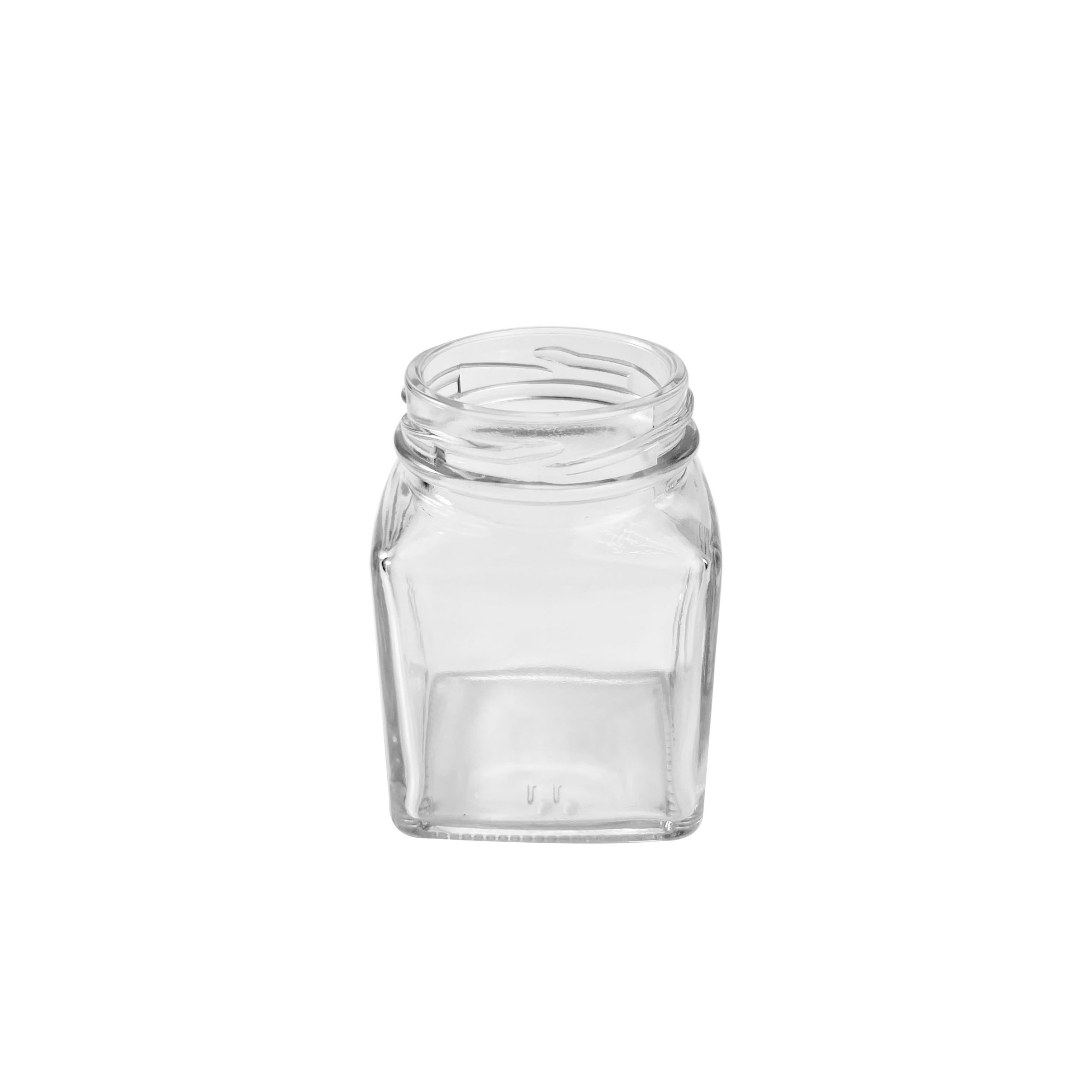 Wholesale Square Shape Clear Glass Jars Food Storage Jars with Aluminum Lid