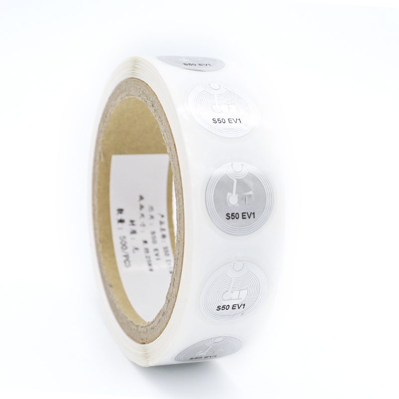 Mifare classic 1 k  S50 HF white rfid paper sticker 25mm