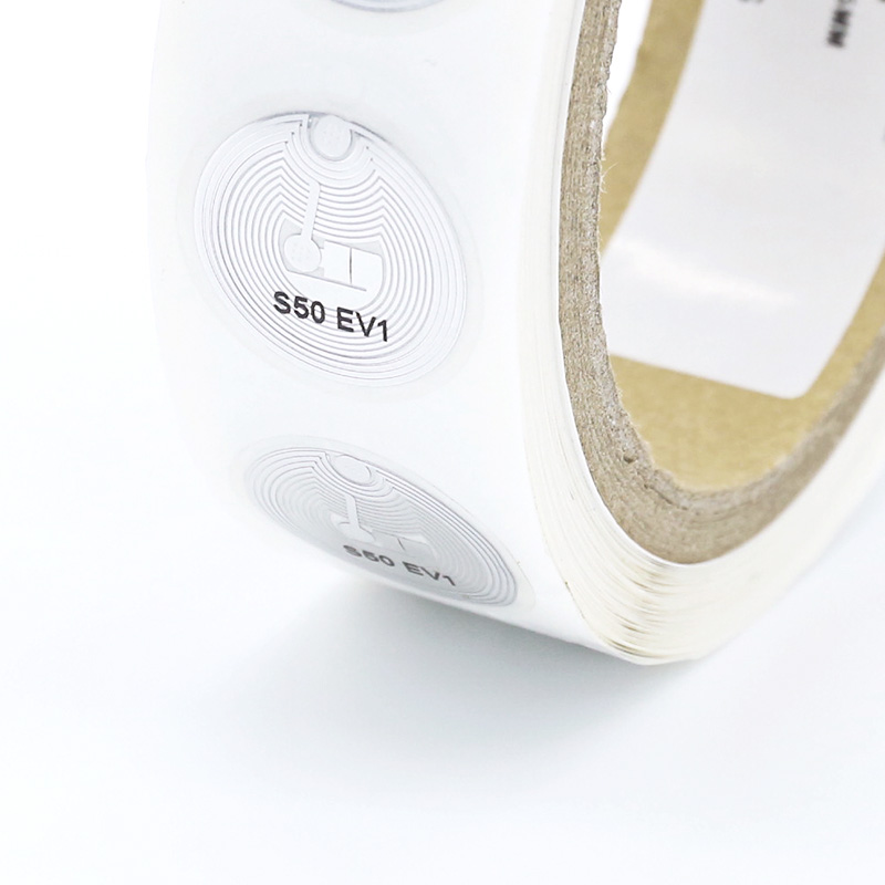 Mifare classic 1 k  S50 HF white rfid paper sticker 25mm factory