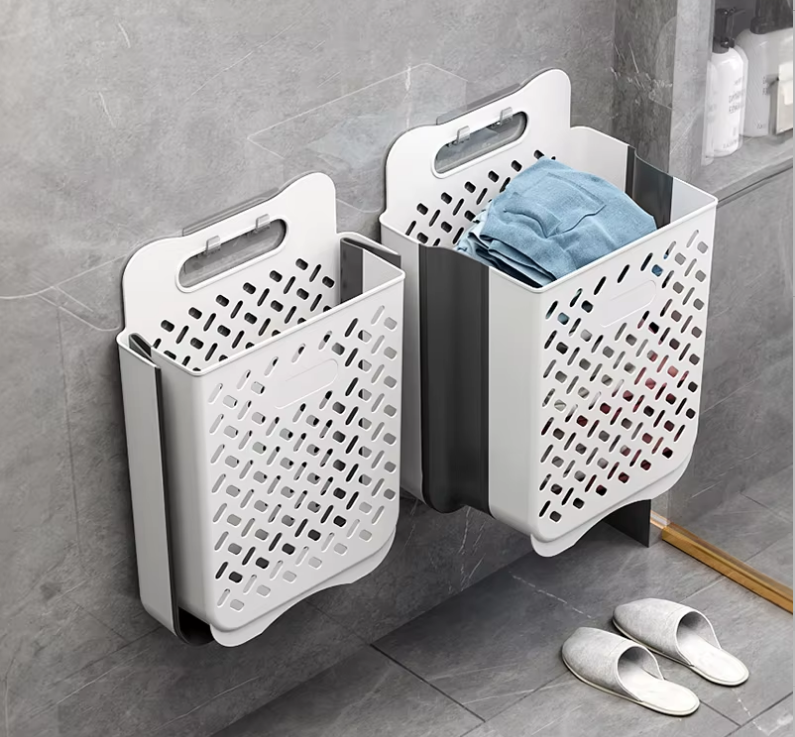 How to Easily Organize Cluttered Clothes? Wall Mounted Laundry Hamper Helps You Organize Easily!