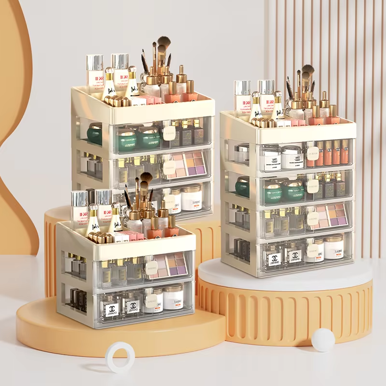 Dust-Proof Cosmetic Drawers for Say goodbye to clutter Multi Layer Desk Make up Organizer