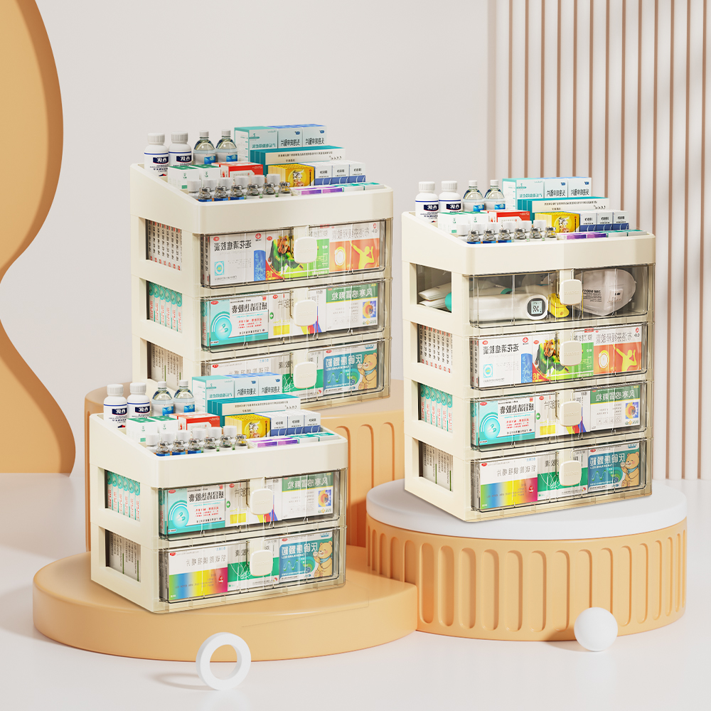 organitzador d'escriptori de 2/3/4 capes amb calaixos per a articles de llar, organitzador de maquillatge, medicaments i contenidor d'emmagatzematge