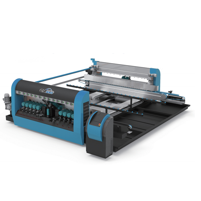 Machine à double biseau en ligne droite pour verre