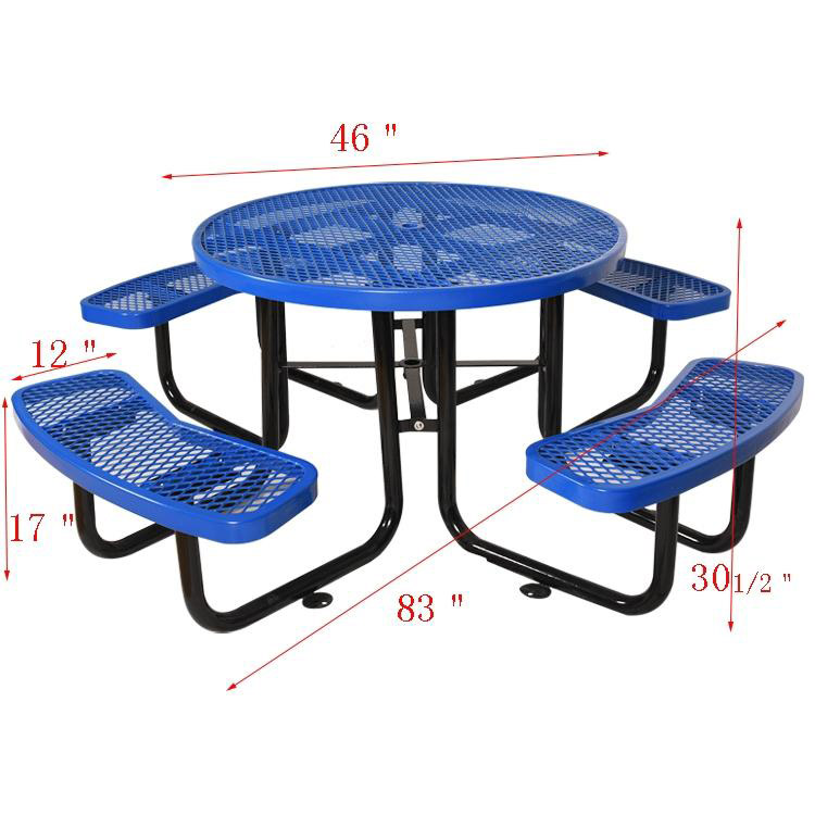 46’’ Plastic Dip Mesh Round Picnic Table