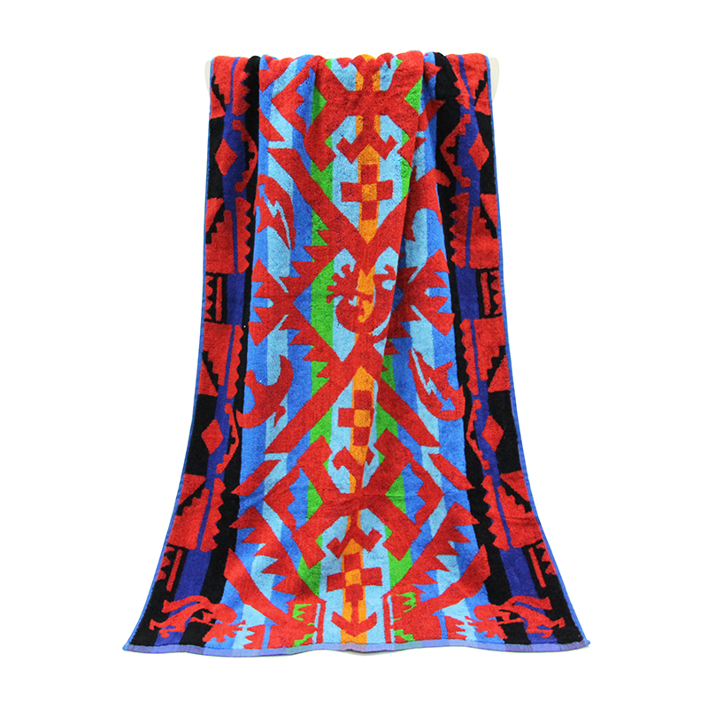 Toalha de praia de algodão com tecido jacquard