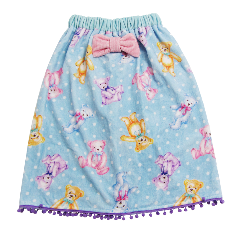 Halat de baie din bumbac cu imprimeu digital și cu boruri