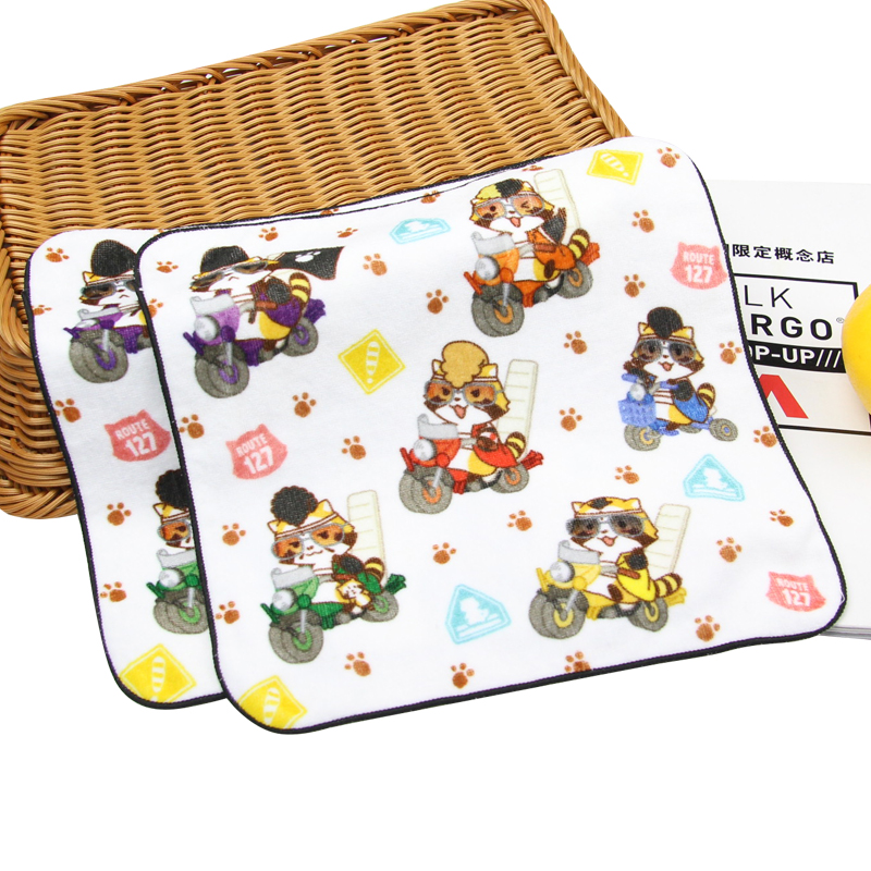 toptan özel 100% pamuk dijital baskılı çizgi roman el havlusu küçük yüz havlusu