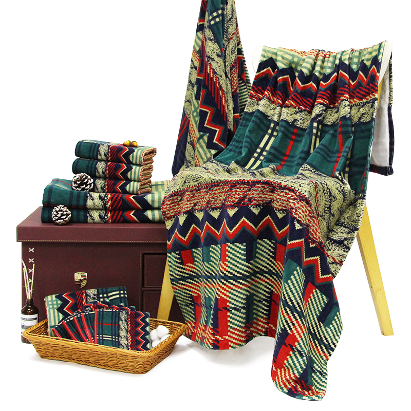 Tuala mandi bercetak kapas mewah