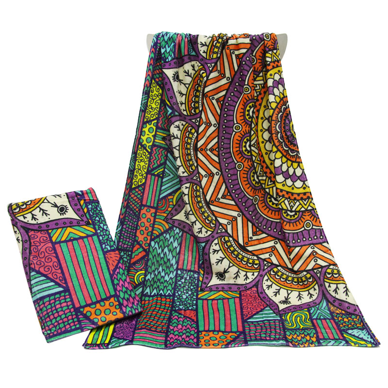 Tovalloes de platja de luxe 100% cotó disseny personalitzat amb estampat geomètric, venda al major