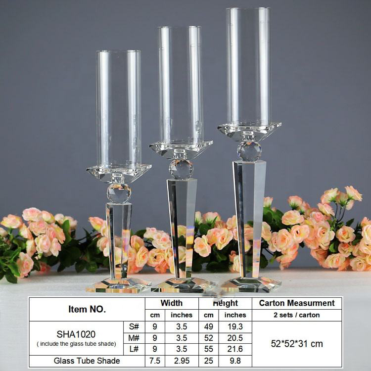 SmallBridge SH-A1020 Home Decorative Pillar Tall Clear Wedding Table Centerpieces