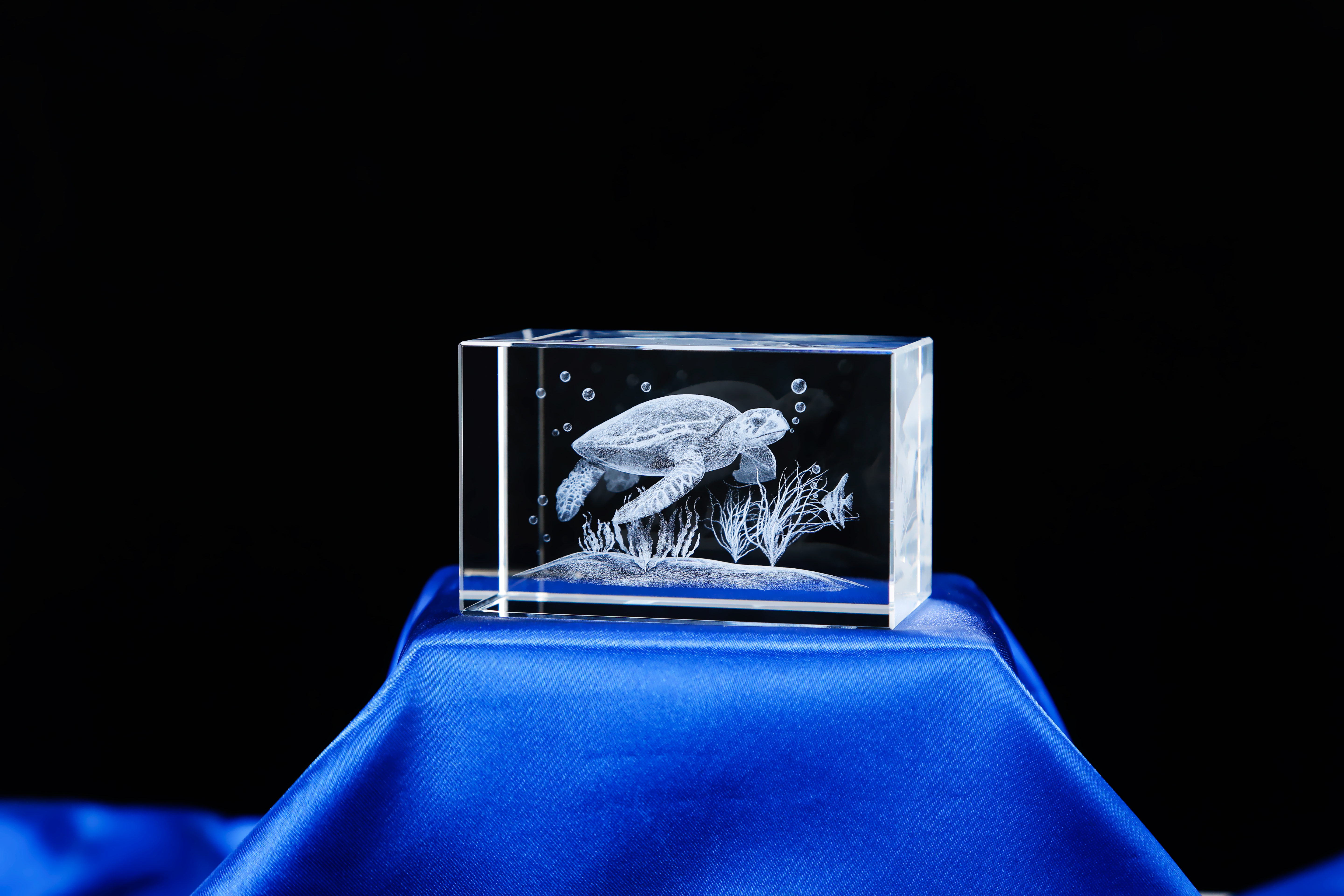 Wholesale Customized Turtle Animals Gifts 3d Laser Etched Crystal Block