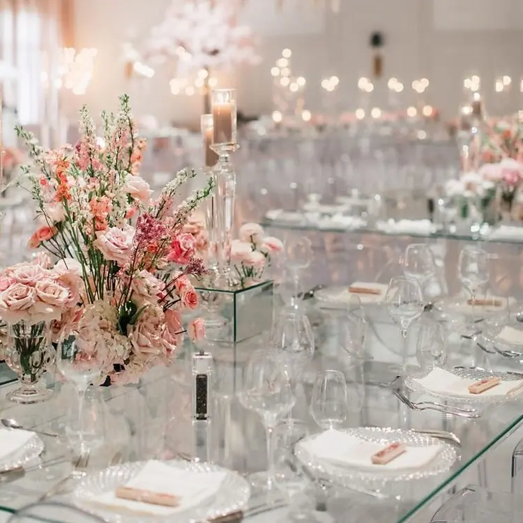 Smallbridge CrystalHot Sale Wedding Table Decorations Tall Bling Single Head Set of 3 Pieces Crystal Pillar Glass Tubes Votive Candle Holders