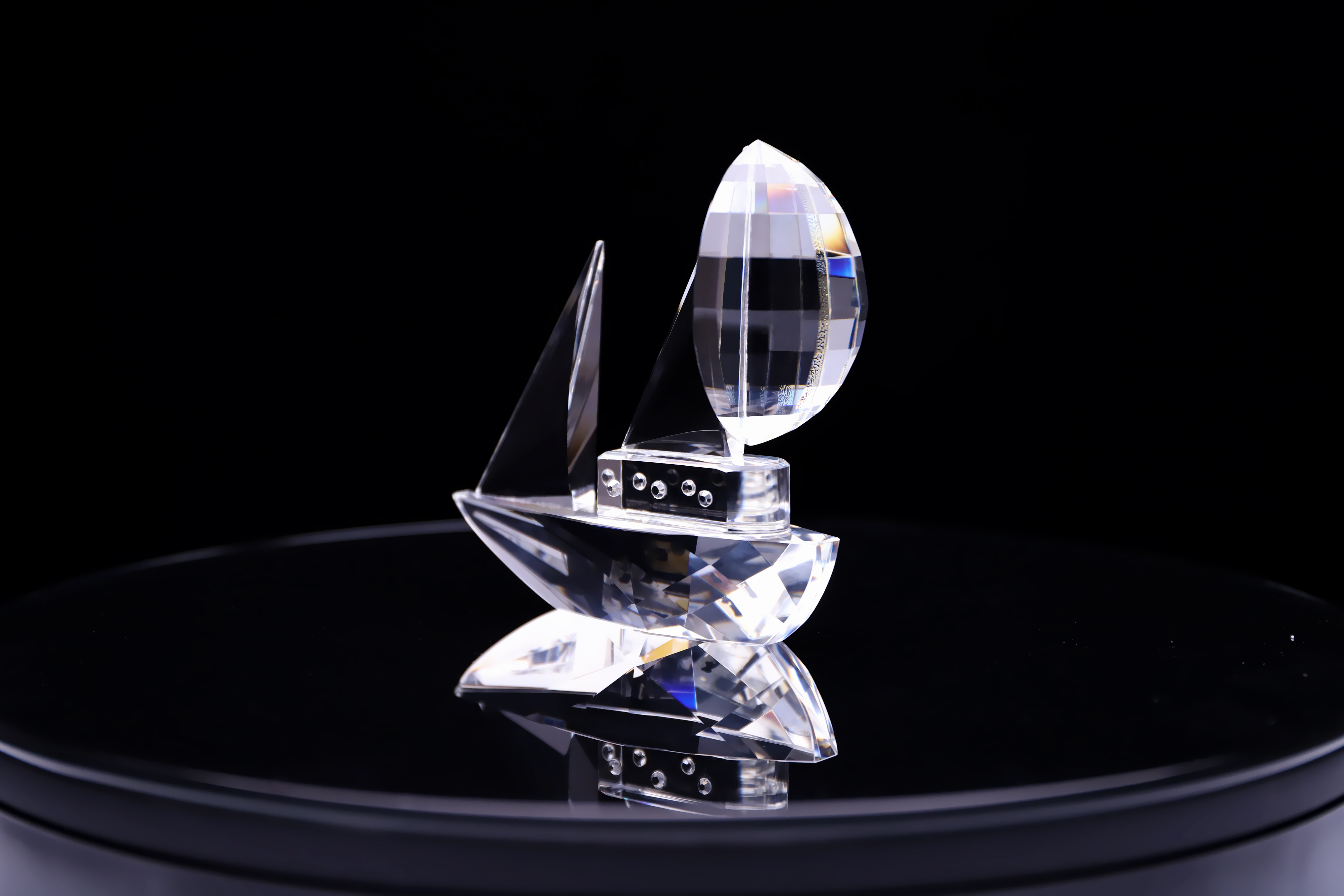 Crystal model transportation vehicle sailboat crystal crafts