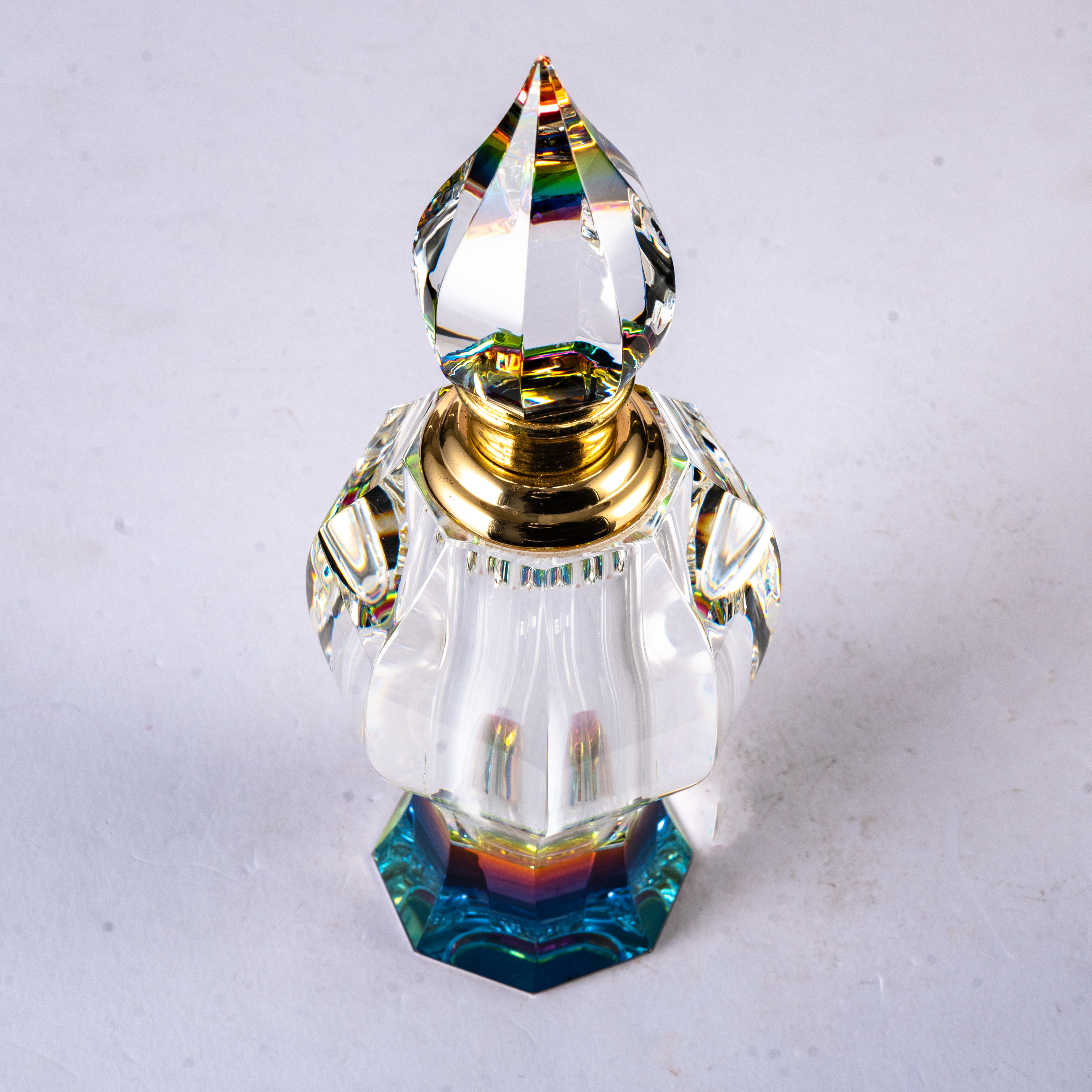 SmallBridge high-grade crystal perfume bottle Wholesale color plating colorful beautiful atmosphere for personal use Suitable bottle weight about 588g