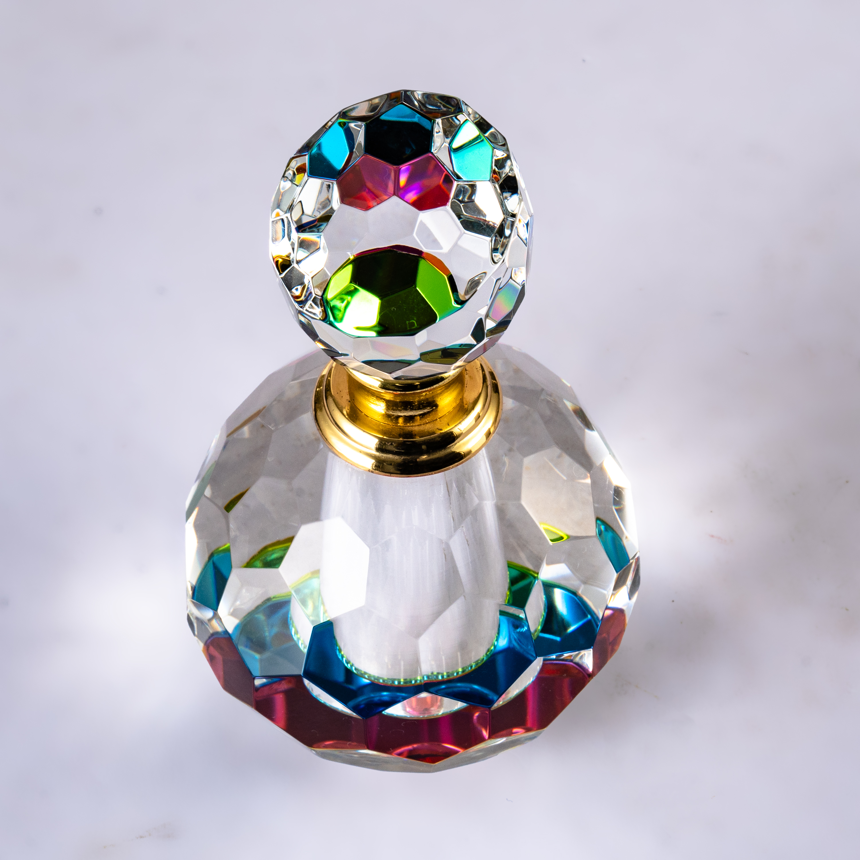 SmallBridge high-grade crystal perfume bottle Wholesale color plated diamond faceted beautiful atmosphere for personal use Suitable bottle weight about 415g