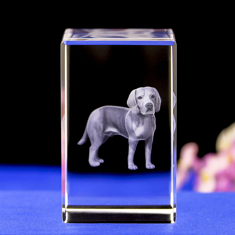 Souvenir Engraved Animal Pet Dog 3D Cheap Crystal Gifts