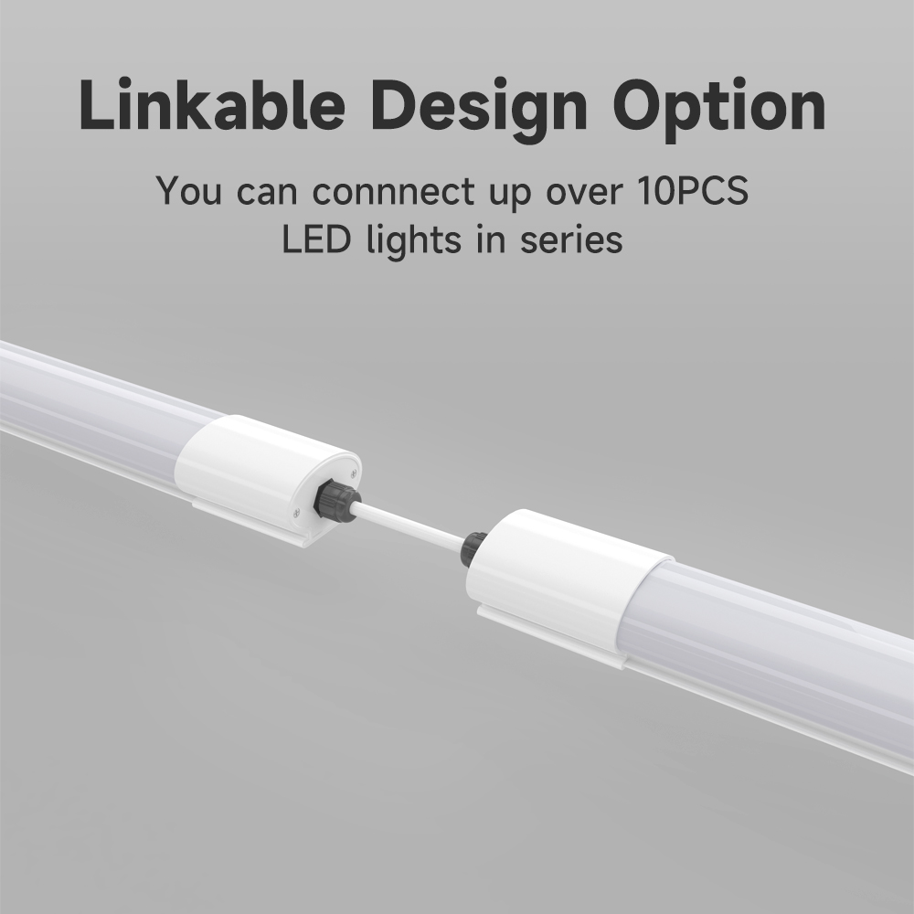 36W LED Light Fitting 4ft 4000lm 4000K Flicker Free With Fast Cable Gland,PC Triproof Light