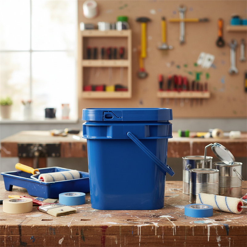 secchio di plastica quadrato da 5L, di grado alimentare, ermetico, contenitore per fermentazione per conservare cibo, acqua, vernice e prodotti fermentati