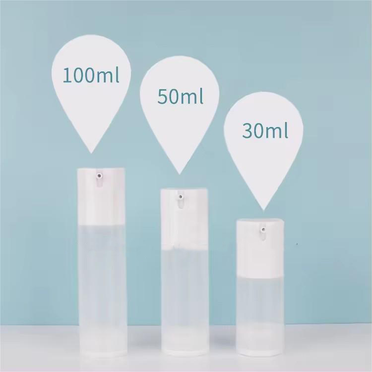 Fournisseur Claire Recyclable petit flacon plastique à pompe pulvérisatrice lotion emballage cosmétique conteneur en plastique pots 30ml50ml100ml