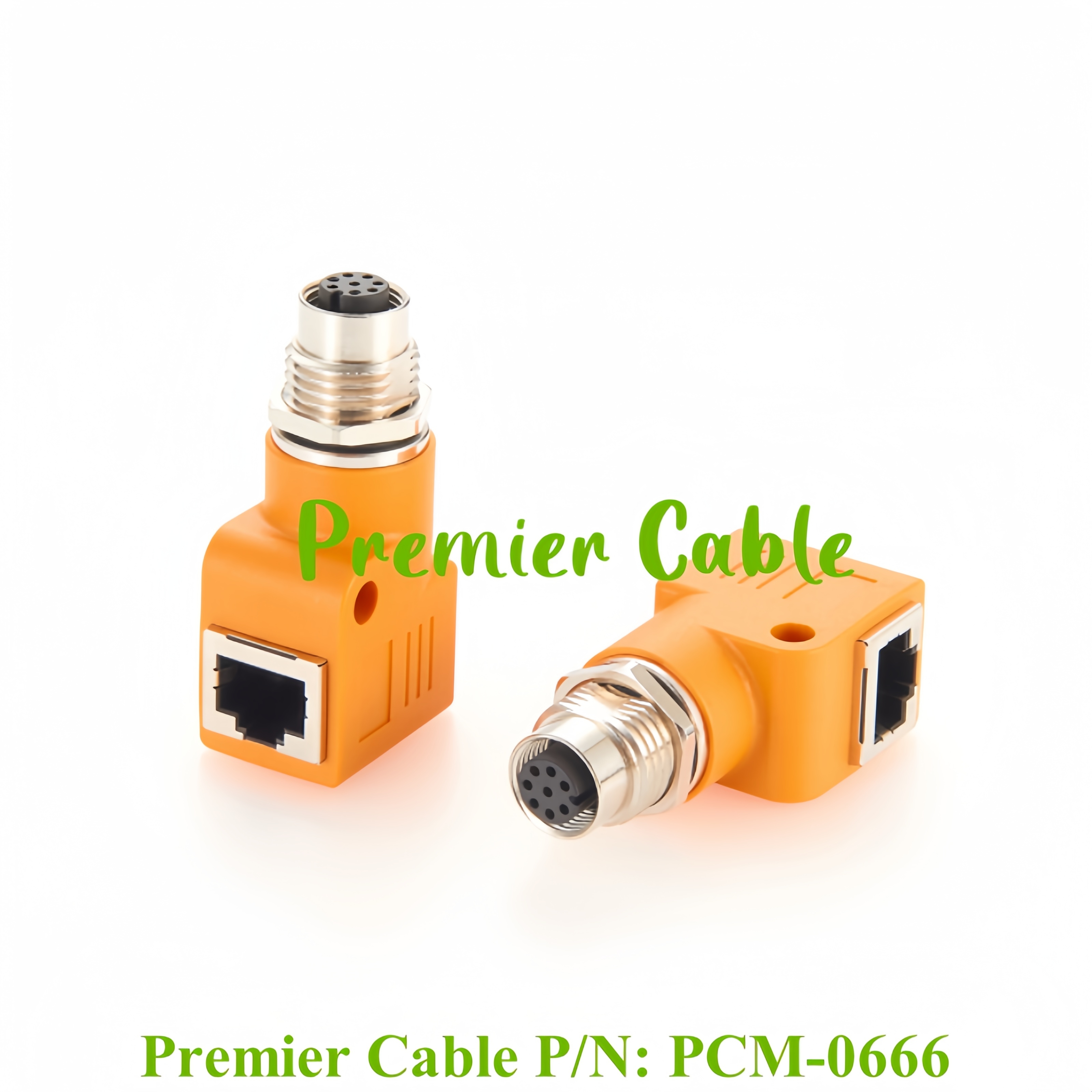 လုပ်ငန်းဆိုင်ရာ Ethernet A Code 8 Pin 90 Degree အတွက် M12 သို့မဟုတ် RJ45 Adapter