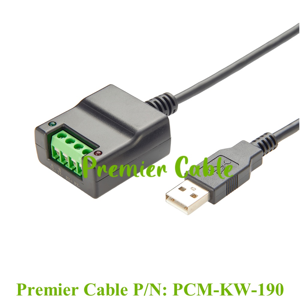 Cable de comunicació sèrie USB 2.0 Type A a RS485 422 USB-A a Bloc Terminal de 4 Pins