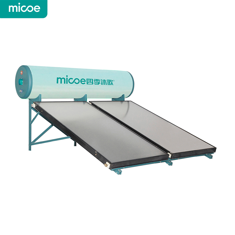 Pemanas Air Plat Datar Micoe Dengan Tangki Jaket Email Berpemadam Pilihan 150L 200L 250L 300L OEM/ODM Diterima