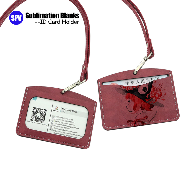 Sublimation Leatherette ID Badge Holder - Orizzontali Doppju Stratu ta' Karta