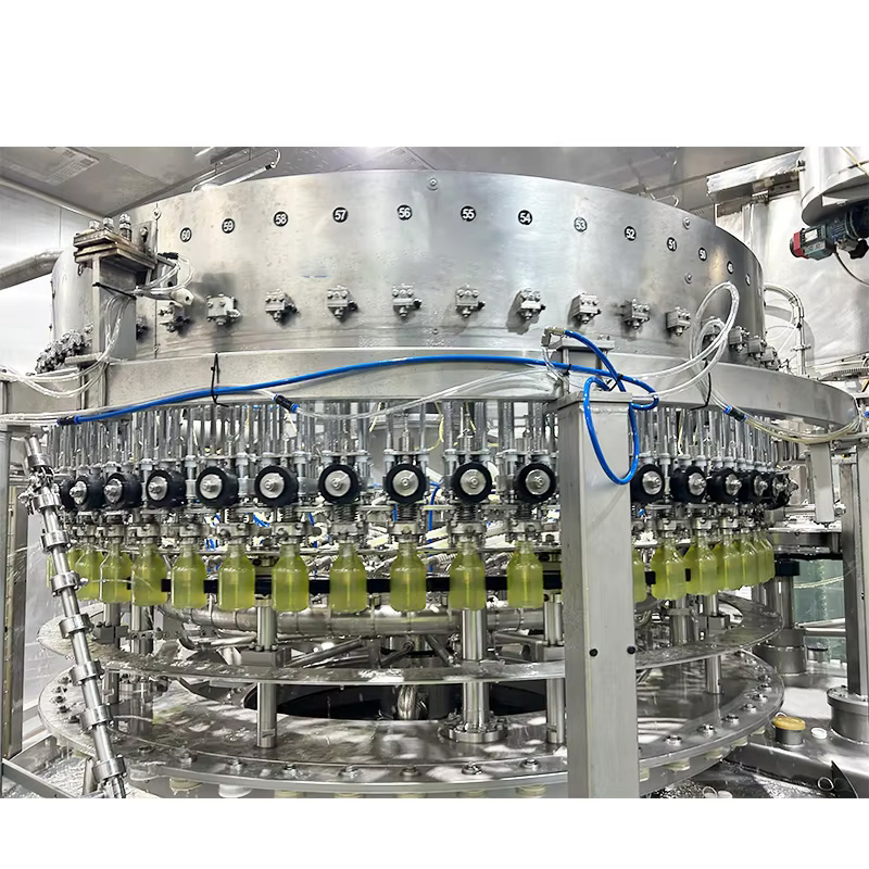 Mesin paking automatik laju tinggi 3 dalam 1 jus buah isian panas untuk botol plastik PET