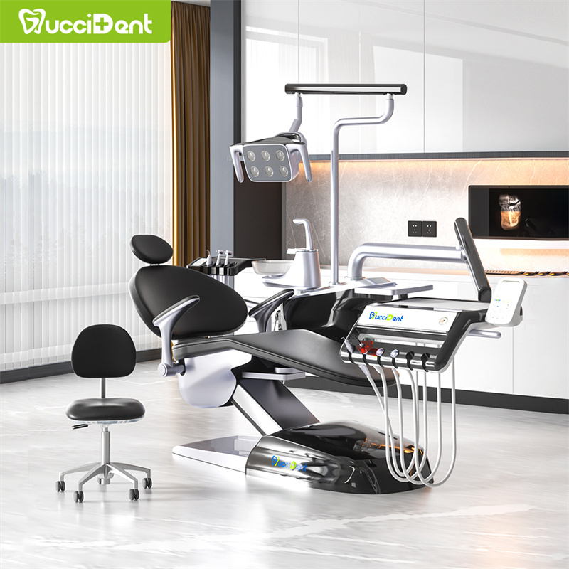 Высококачественное стоматологическое оборудование v3 черного цвета с электрическим стоматологическим креслом