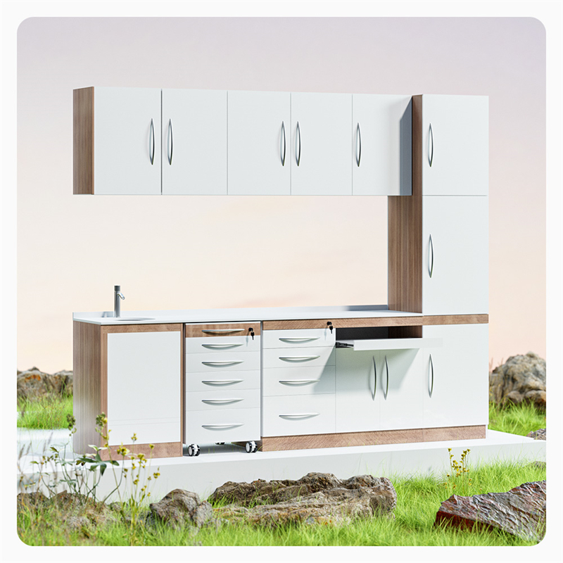 تولید حرفه‌ای OEM و ODM مبلمان ترکیبی کلینیک دندانپزشکی با طراحی سفارشی و الهام‌گرفته از مدل‌های مدرن، میز کابینت انباری