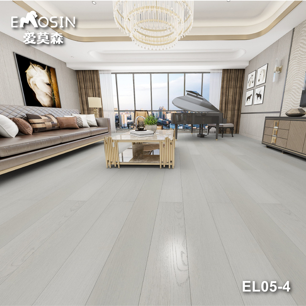 Oak light gray laminate flooring