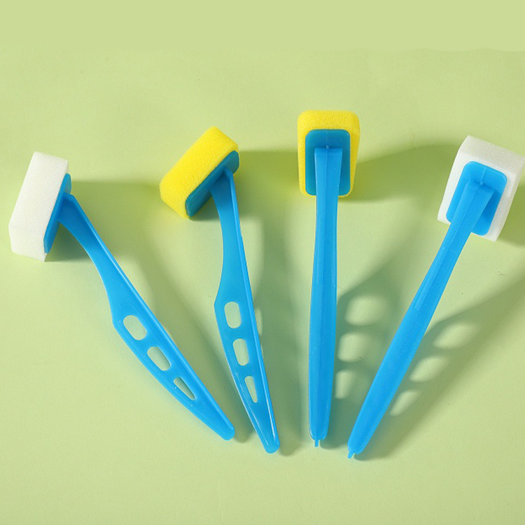 Brosse en mousse à manche bleu