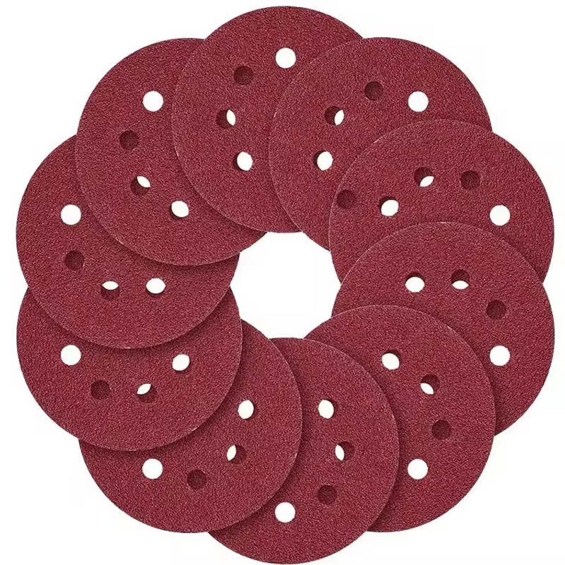 독일 라인 5 인치 125mm 8홀 후크 앤 루프 샌딩 디스크, 24~3000 다양한 입자 크기 원형 샌드페이퍼 오비탈 샌딩 페이퍼 디스크