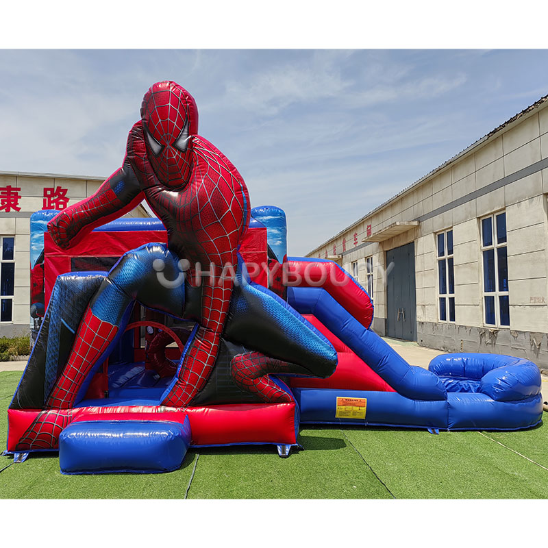 Въздушна прыгалица Spiderman Комбо, прокат на прыгалица Spider Man с леденец за момчета