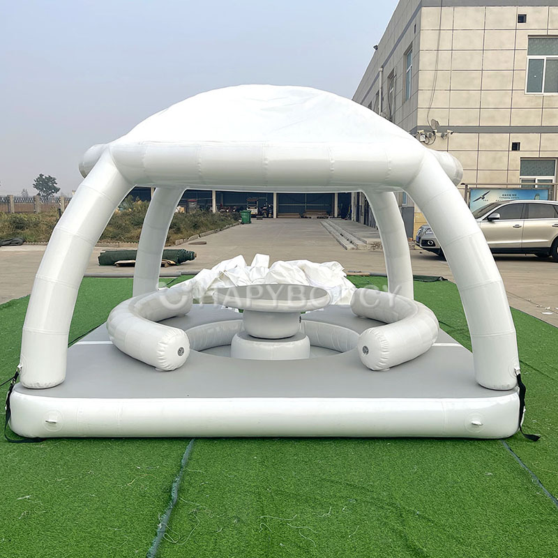 Bana Water bar Inflatable Island Commercial Platform Bar Floating Dock Play Pub With Tent for Adults