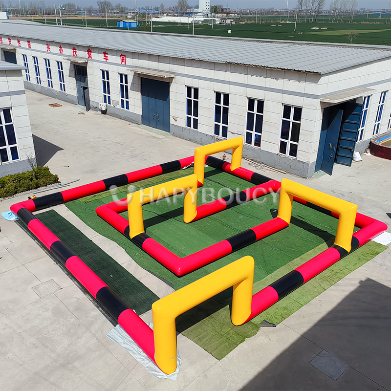 Портативно червено и жълто 0.8мм 10x10м PVC изпъкнала писта за бампер кари